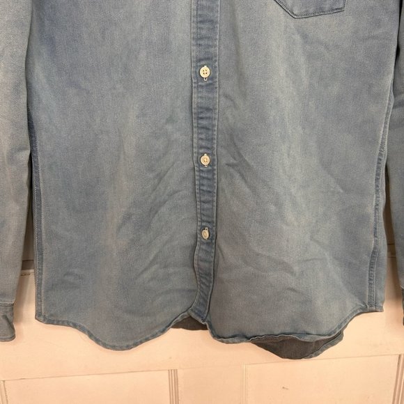 Men’s H&M Blue Loose Fitting Jean Style Cotton Shirt Size M - Picture 6 of 10